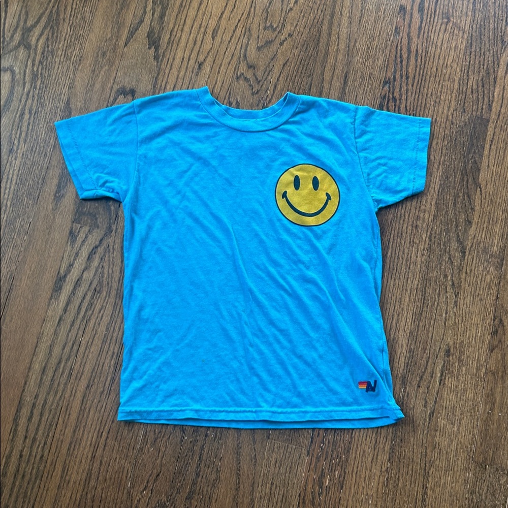 Aviator Nation Blue Tee with Yellow Smiley